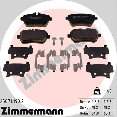 Otto Zimmermann 25071.190.2 Brake Pad Set, disc brake 250711902: Buy near me in Poland at 2407.PL - Good price!