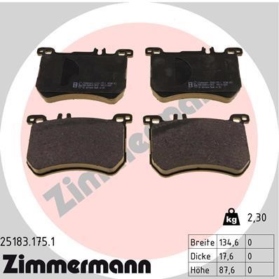 Otto Zimmermann 25183.175.1 Brake Pad Set, disc brake 251831751: Buy near me in Poland at 2407.PL - Good price!