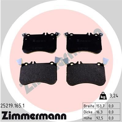 Otto Zimmermann 25219.165.1 Brake Pad Set, disc brake 252191651: Buy near me in Poland at 2407.PL - Good price!