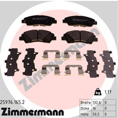 Otto Zimmermann 25976.165.2 Тормозные колодки дисковые, комплект 259761652: Отличная цена - Купить в Польше на 2407.PL!