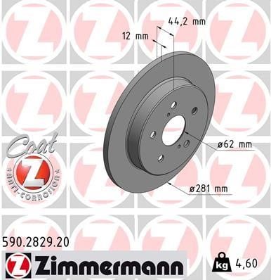 Otto Zimmermann 590.2829.20 Brake disc 590282920: Buy near me in Poland at 2407.PL - Good price!