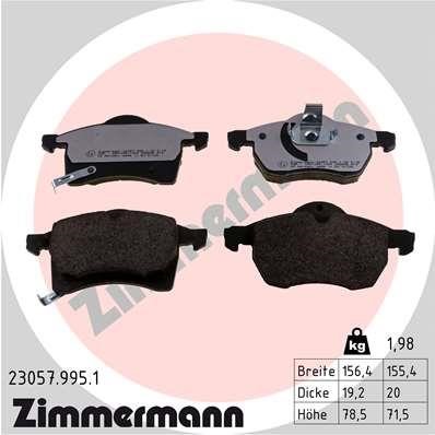 Otto Zimmermann 23057.995.1 Brake Pad Set, disc brake 230579951: Buy near me in Poland at 2407.PL - Good price!