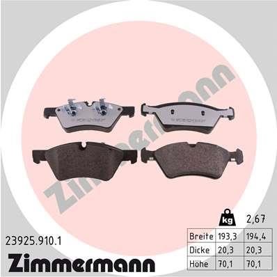 Otto Zimmermann 23925.910.1 Тормозные колодки дисковые, комплект 239259101: Отличная цена - Купить в Польше на 2407.PL!