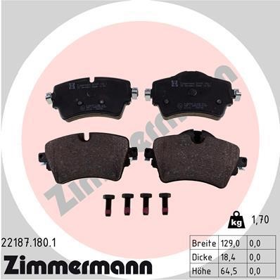 Otto Zimmermann 22187.180.1 Brake Pad Set, disc brake 221871801: Buy near me in Poland at 2407.PL - Good price!