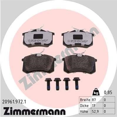 Otto Zimmermann 20961.972.1 Brake Pad Set, disc brake 209619721: Buy near me in Poland at 2407.PL - Good price!