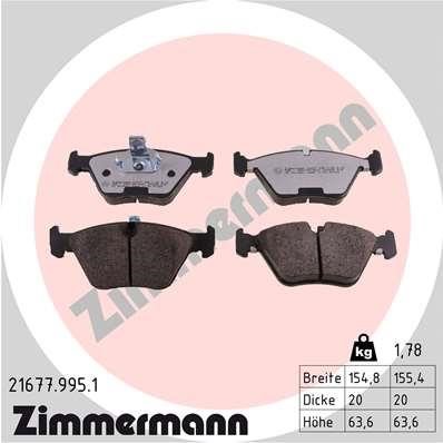 Otto Zimmermann 21677.995.1 Brake Pad Set, disc brake 216779951: Buy near me in Poland at 2407.PL - Good price!