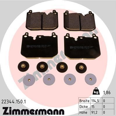 Otto Zimmermann 22344.150.1 Тормозные колодки дисковые, комплект 223441501: Отличная цена - Купить в Польше на 2407.PL!