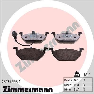 Otto Zimmermann 23131.995.1 Brake Pad Set, disc brake 231319951: Buy near me in Poland at 2407.PL - Good price!