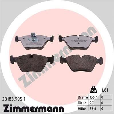 Otto Zimmermann 23183.995.1 Brake Pad Set, disc brake 231839951: Buy near me in Poland at 2407.PL - Good price!