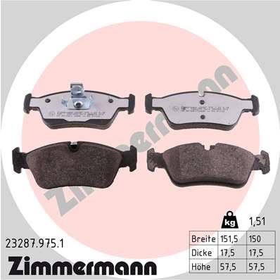 Otto Zimmermann 23287.975.1 Brake Pad Set, disc brake 232879751: Buy near me in Poland at 2407.PL - Good price!