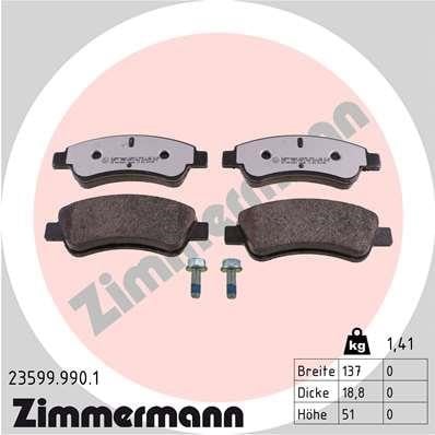 Otto Zimmermann 23599.990.1 Тормозные колодки дисковые, комплект 235999901: Купить в Польше - Отличная цена на 2407.PL!