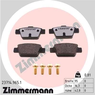 Otto Zimmermann 23714.965.1 Brake Pad Set, disc brake 237149651: Buy near me at 2407.PL in Poland at an Affordable price!