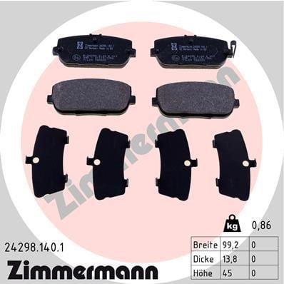 Otto Zimmermann 24298.140.1 Тормозные колодки дисковые, комплект 242981401: Отличная цена - Купить в Польше на 2407.PL!
