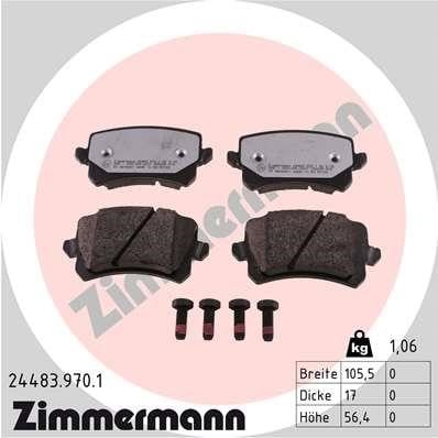 Otto Zimmermann 24483.970.1 Brake Pad Set, disc brake 244839701: Buy near me in Poland at 2407.PL - Good price!