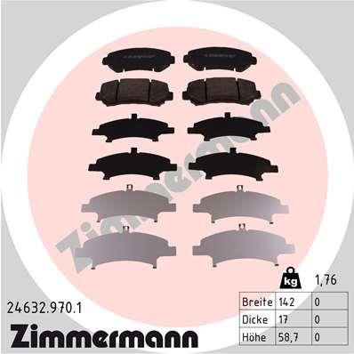 Otto Zimmermann 24632.970.1 Гальмівні колодки, комплект 246329701: Приваблива ціна - Купити у Польщі на 2407.PL!