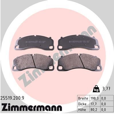 Otto Zimmermann 25519.200.9 Тормозные колодки дисковые, комплект 255192009: Отличная цена - Купить в Польше на 2407.PL!