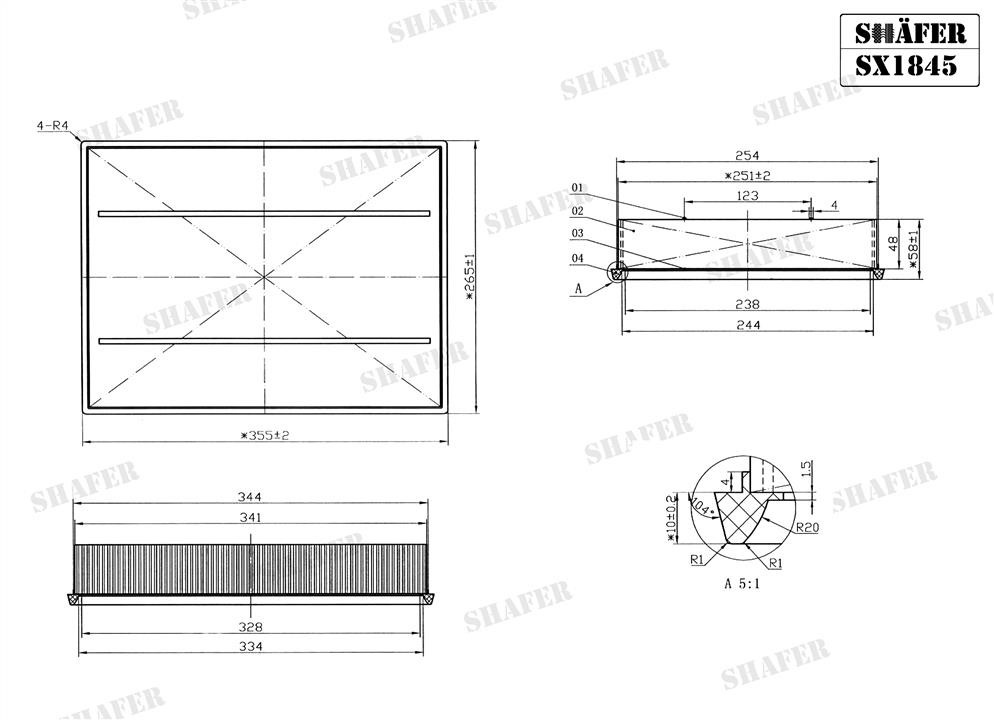 Повітряний фільтр Shafer SX1845