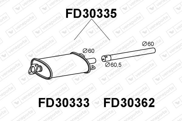 Veneporte FD30335 Shock absorber FD30335: Buy near me in Poland at 2407.PL - Good price!