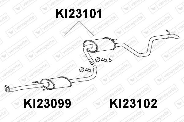 Veneporte KI23101 Глушитель, задняя часть KI23101: Отличная цена - Купить в Польше на 2407.PL!