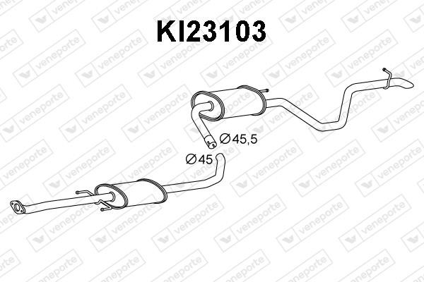Veneporte KI23103 Tłumik, część tylna KI23103: Dobra cena w Polsce na 2407.PL - Kup Teraz!
