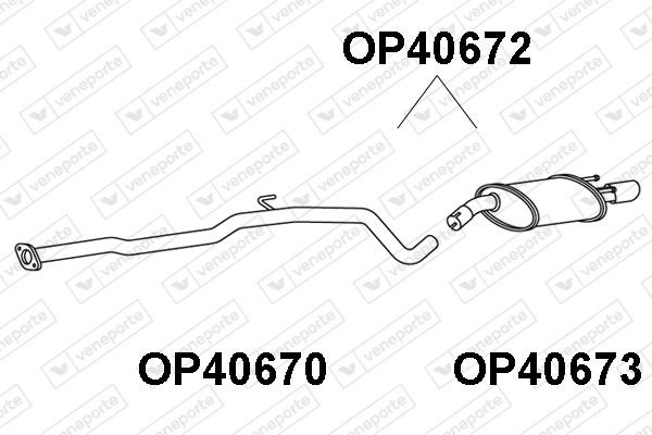 Veneporte OP40672 Глушитель, задняя часть OP40672: Отличная цена - Купить в Польше на 2407.PL!