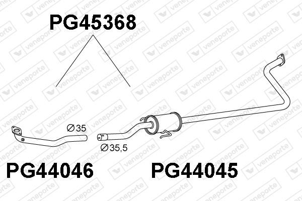 Veneporte PG45368 Предглушитель выхлопных газов PG45368: Отличная цена - Купить в Польше на 2407.PL!
