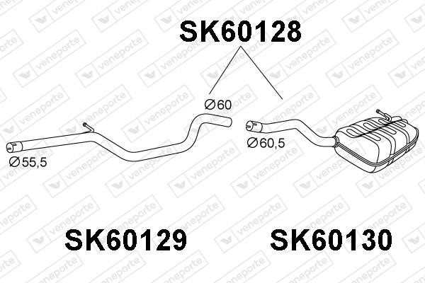 Veneporte SK60128 End Silencer SK60128: Buy near me in Poland at 2407.PL - Good price!