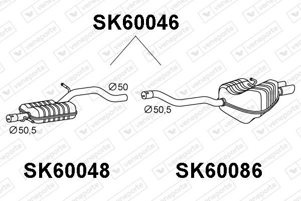 Veneporte SK60046 Амортизатор SK60046: Отличная цена - Купить в Польше на 2407.PL!