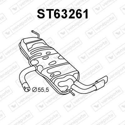 Veneporte ST63261 End Silencer ST63261: Buy near me in Poland at 2407.PL - Good price!