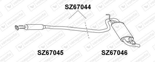 Veneporte SZ67044 Глушитель, задняя часть SZ67044: Отличная цена - Купить в Польше на 2407.PL!