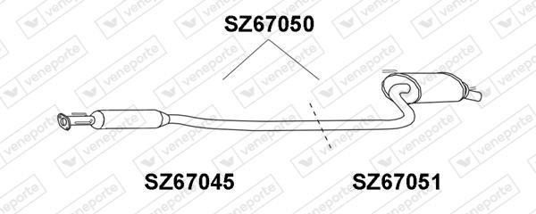 Veneporte SZ67050 Глушитель, задняя часть SZ67050: Отличная цена - Купить в Польше на 2407.PL!