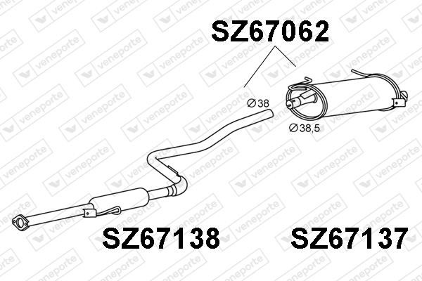 Veneporte SZ67062 End Silencer SZ67062: Buy near me in Poland at 2407.PL - Good price!
