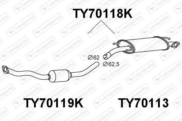 Veneporte TY70118K Catalytic Converter TY70118K: Buy near me at 2407.PL in Poland at an Affordable price!