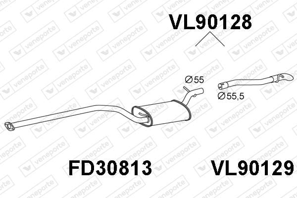 Veneporte VL90128 End Silencer VL90128: Buy near me in Poland at 2407.PL - Good price!
