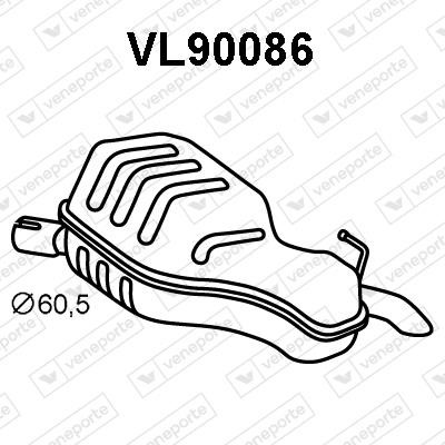 Veneporte VL90086 Глушитель, задняя часть VL90086: Отличная цена - Купить в Польше на 2407.PL!