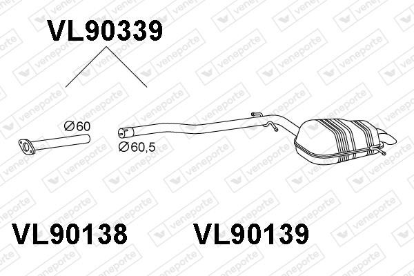 Veneporte VL90339 Глушитель, задняя часть VL90339: Отличная цена - Купить в Польше на 2407.PL!