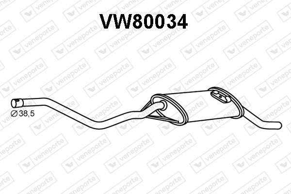Veneporte VW80034 Tłumik, część tylna VW80034: Dobra cena w Polsce na 2407.PL - Kup Teraz!