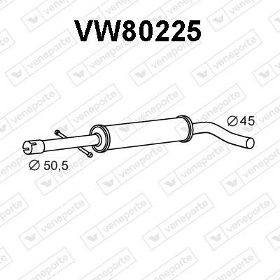 Veneporte VW80225 Глушник, середня частина VW80225: Приваблива ціна - Купити у Польщі на 2407.PL!