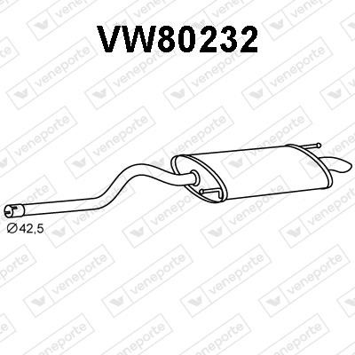 Veneporte VW80232 Глушитель, задняя часть VW80232: Отличная цена - Купить в Польше на 2407.PL!
