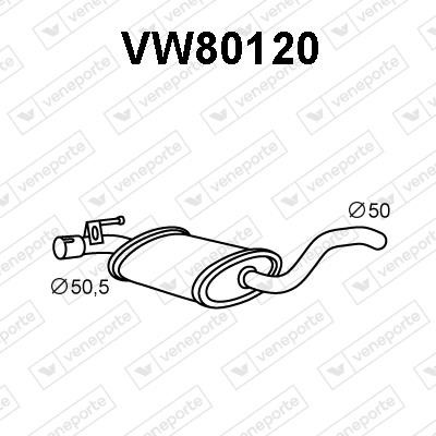 Veneporte VW80120 Глушник, середня частина VW80120: Приваблива ціна - Купити у Польщі на 2407.PL!