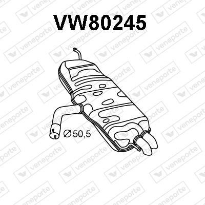 Veneporte VW80245 Tłumik, część tylna VW80245: Dobra cena w Polsce na 2407.PL - Kup Teraz!