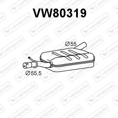Veneporte VW80319 Front Silencer VW80319: Buy near me in Poland at 2407.PL - Good price!