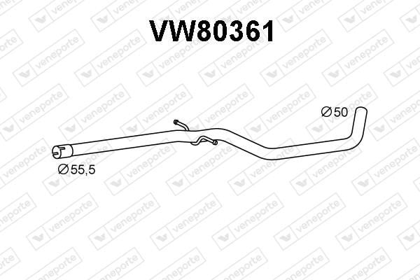 Veneporte VW80361 Exhaust pipe VW80361: Buy near me in Poland at 2407.PL - Good price!
