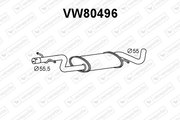 Veneporte VW80496 Глушитель, средняя часть VW80496: Отличная цена - Купить в Польше на 2407.PL!