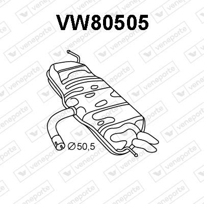 Veneporte VW80505 Tłumik, część tylna VW80505: Dobra cena w Polsce na 2407.PL - Kup Teraz!