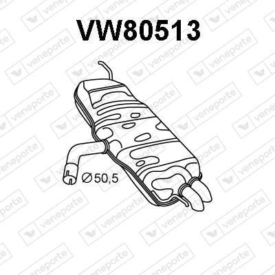 Veneporte VW80513 End Silencer VW80513: Buy near me in Poland at 2407.PL - Good price!