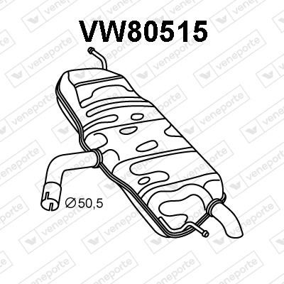 Veneporte VW80515 Глушник, задня частина VW80515: Приваблива ціна - Купити у Польщі на 2407.PL!