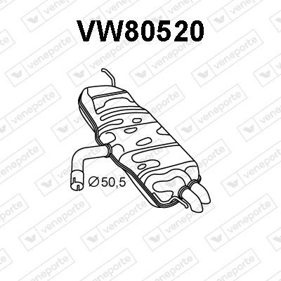 Veneporte VW80520 Tłumik, część tylna VW80520: Atrakcyjna cena w Polsce na 2407.PL - Zamów teraz!