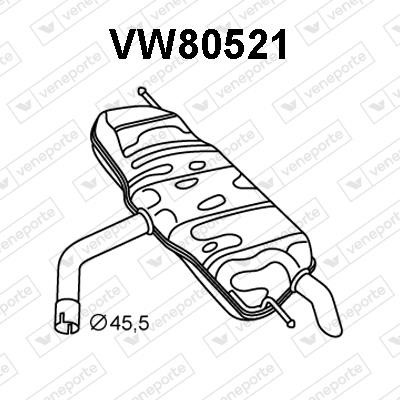 Veneporte VW80521 Tłumik, część tylna VW80521: Dobra cena w Polsce na 2407.PL - Kup Teraz!