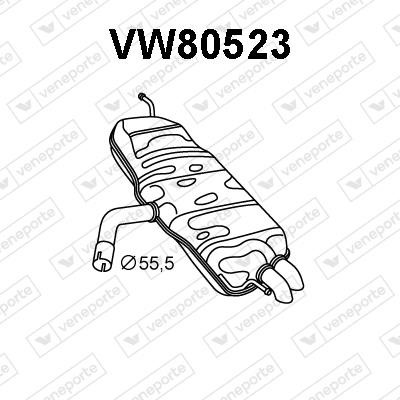Veneporte VW80523 Глушник, задня частина VW80523: Приваблива ціна - Купити у Польщі на 2407.PL!
